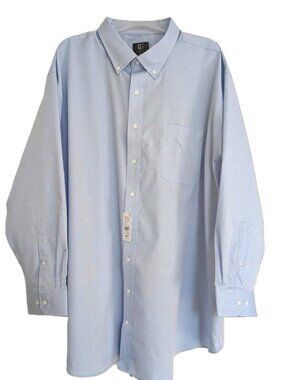 DXL Oxford Dress Shirt Men's Size 20 - 35/36 Blue 100% Cotton Crisp New Comfort